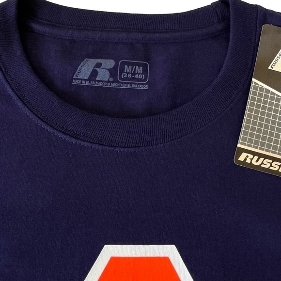 NWT Auburn University Tigers Russell Navy T-Shirt Size Medium - Picture 6 of 7